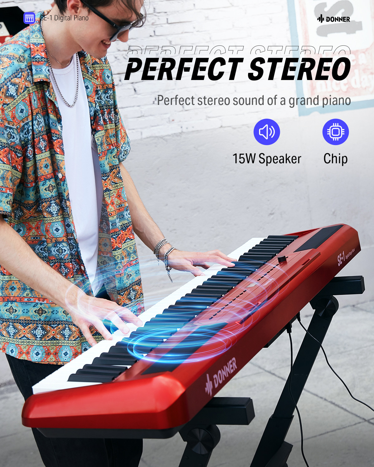 Galerijní obrázek č.10 Stage piana DONNER SE-1 - Red