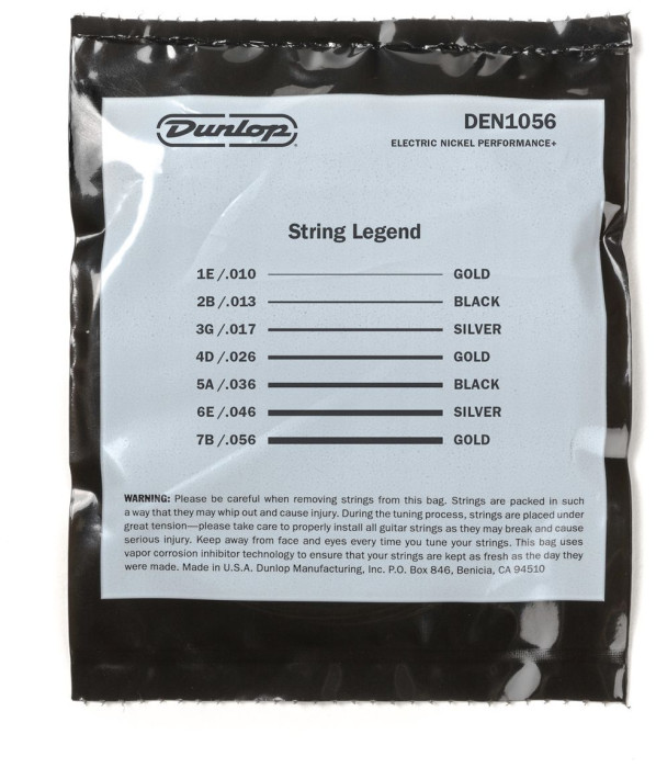 Hlavní obrázek Pro 7-8strunné kytary DUNLOP Nickel Wound electrik Guitar Strings 10-56 / 7-String