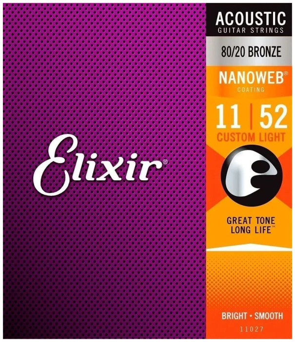 Hlavní obrázek Tvrdost .011 ELIXIR Acoustic 80/20 Bronze with NANOWEB .011 - .052