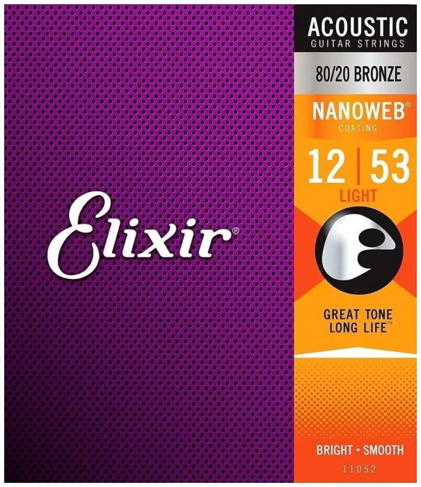 Hlavní obrázek Tvrdost .012 ELIXIR Acoustic 80/20 Bronze with NANOWEB .012 - .053