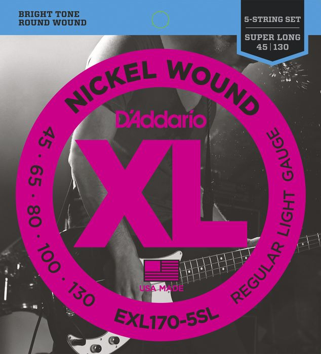 Hlavní obrázek Tvrdost .045 D'ADDARIO EXL 170-5SL Super Long Scale - .045 - .130