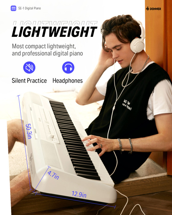Hlavní obrázek Stage piana DONNER SE-1 - White