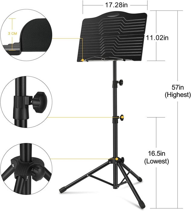 Hlavní obrázek Notové stojany DONNER DMS-1 Music Stand With Light - Black