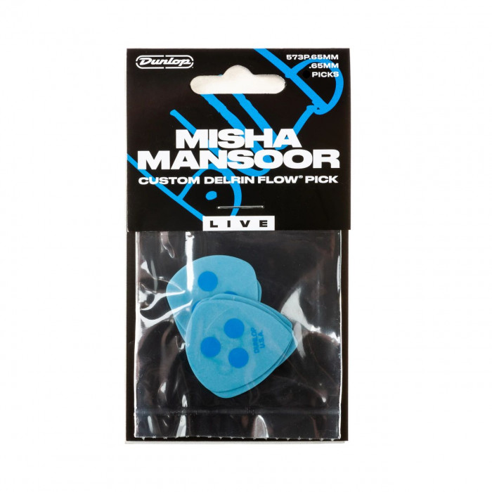 Hlavní obrázek Tvrdost do 0.70 DUNLOP MISHA MANSOOR CUSTOM DELRIN FLOW PICK LIVE .65MM 24 ks