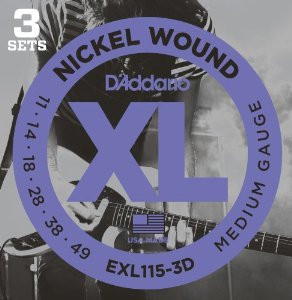Hlavní obrázek Tvrdost .011 D'ADDARIO EXL115-3D Blues/Jazz Rock - .011 - .049