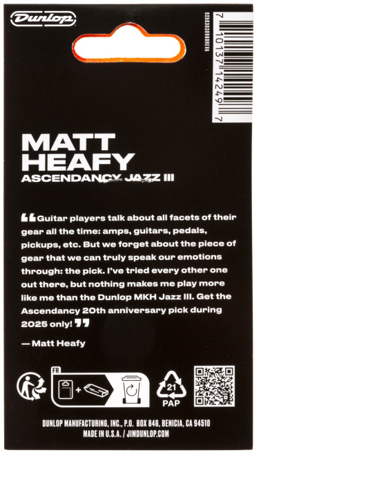 Hlavní obrázek Ostatní DUNLOP Matt Heafy Ascendancy Jazz III - 6 Pack