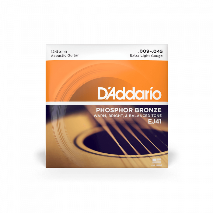 Hlavní obrázek Pro dvanáctistrunnou kytaru D'ADDARIO EJ41 Phosphor Bronze 12 Extra Light - .009 - .045