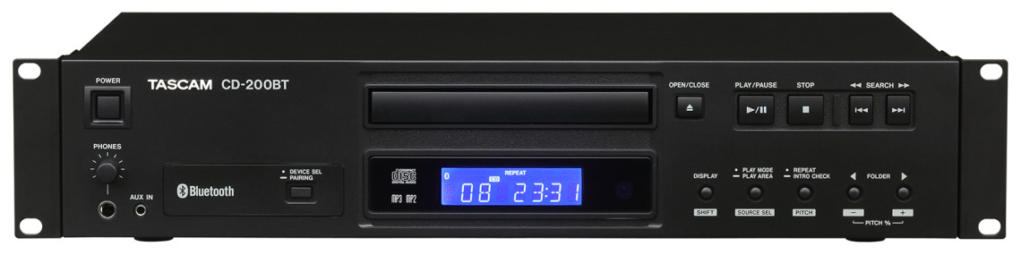 Hlavní obrázek Profesionální CD/DVD/USB/SD/MC přehrávače TASCAM CD-200BT