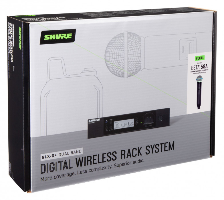 Hlavní obrázek S ručním mikrofonem SHURE GLXD24R+/B58
