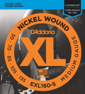 Hlavní obrázek Tvrdost .050 D'ADDARIO EXL160-5 Medium - .050 - .135