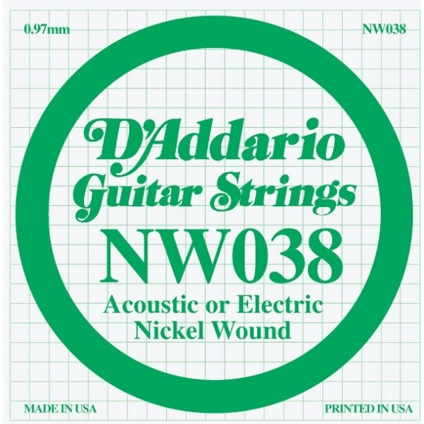 Hlavní obrázek Ostatní struny pro elektrickou kytaru D'ADDARIO NW038