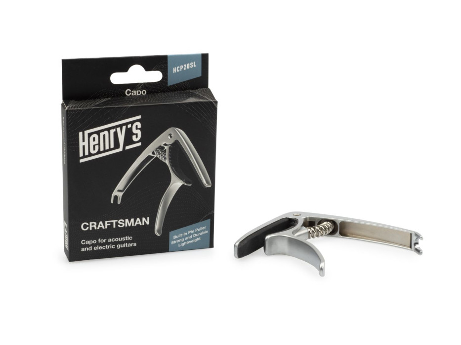 Hlavní obrázek Kapodastry pro akustické a elektrické kytary HENRY’S Craftsman HCP20 - Silver