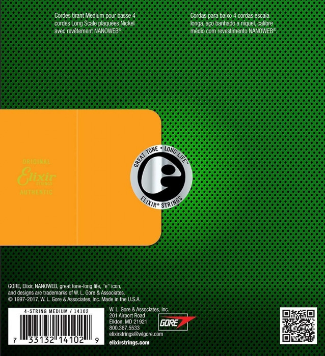 Hlavní obrázek Tvrdost .050+ ELIXIR 4 strings NANOWEB Long .050 - .0105