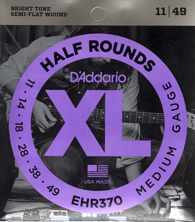 Hlavní obrázek Tvrdost .011 D'ADDARIO EHR370 Half Rounds Super Medium - .011 - .049