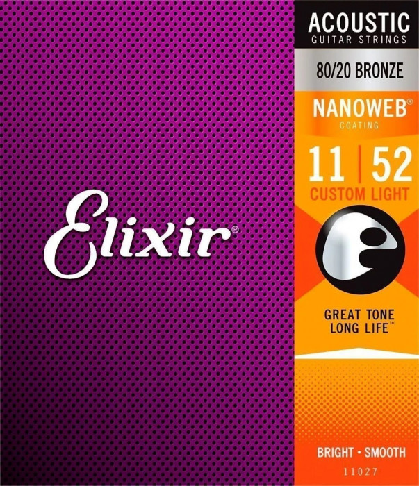 Hlavní obrázek Tvrdost .011 ELIXIR Acoustic 80/20 Bronze with NANOWEB .011 - .052
