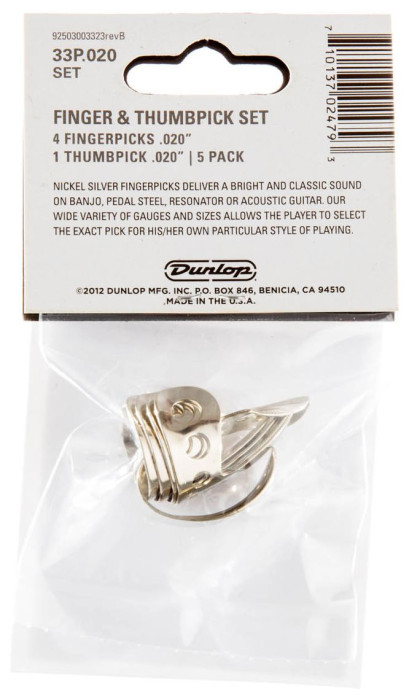 Hlavní obrázek Prstýnky DUNLOP Nickel Silver Finger & Thumbpicks .20 in