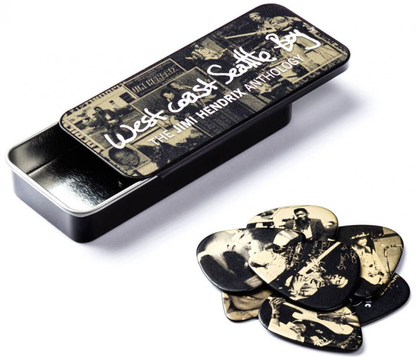 Hlavní obrázek Tvrdost do 2.0 DUNLOP JHPT10H Jimi Hendrix West Coast Boy Pick Tin