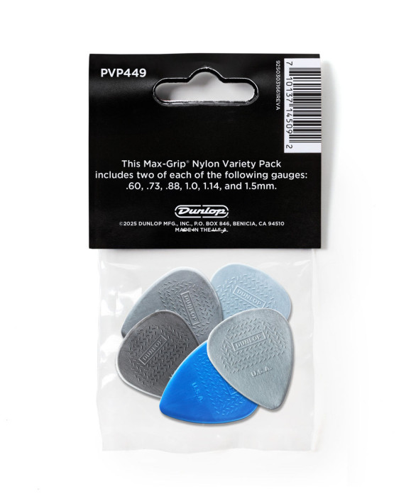 Hlavní obrázek Ostatní DUNLOP PVP449 MAX-GRIP NYLON STANDARD PICK VARIETY PACK - 12 ks