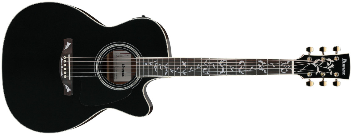 Hlavní obrázek Dreadnought IBANEZ AC391RCE - Black Top, Natural High Gloss