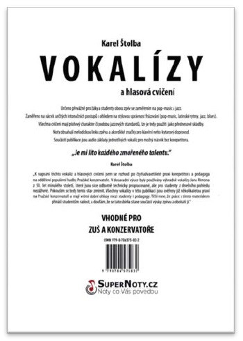 Hlavní obrázek Zpěvníky a učebnice PUBLIKACE Vokalízy a hlasová cvičení - Karel Štolba