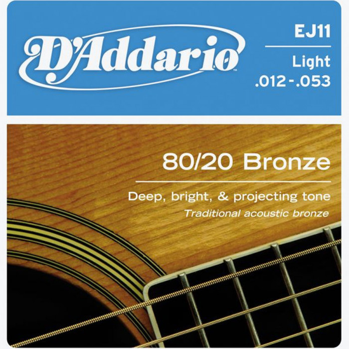 Hlavní obrázek Tvrdost .012 D'ADDARIO EJ11 Bronze Light 12-53