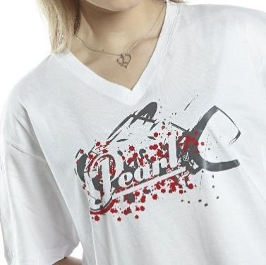 Hlavní obrázek Oblečení a dárkové předměty PEARL W1042 White V-Neck T-shirt Splatter Logo - velikost S Uni-Sex