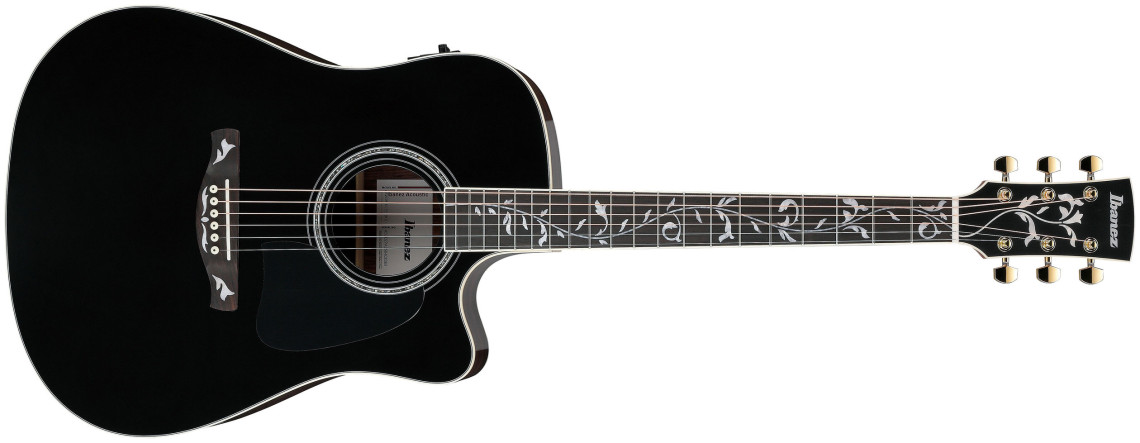 Hlavní obrázek Dreadnought IBANEZ AW391RCE - Black Top, Natural High Gloss