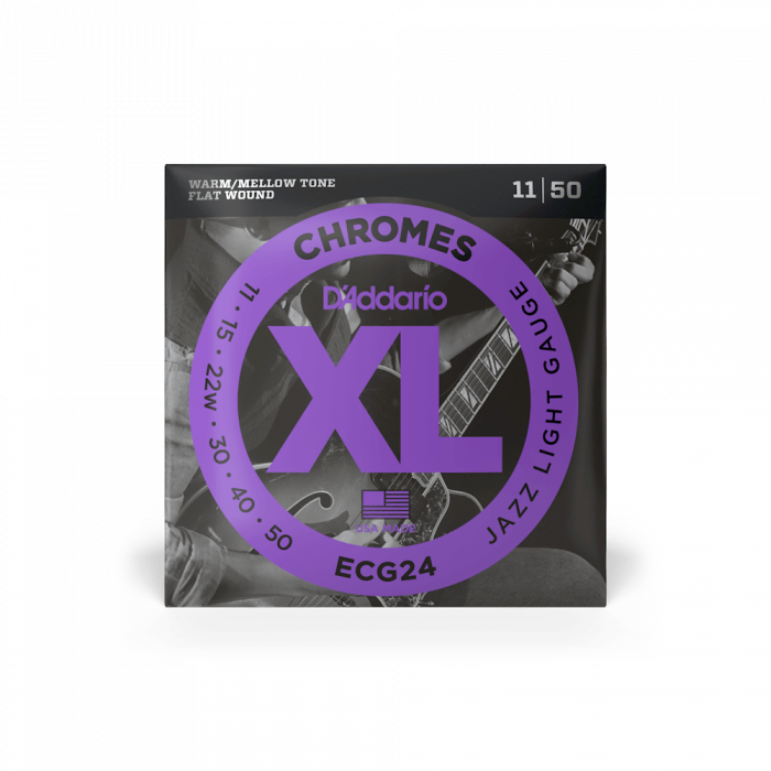 Hlavní obrázek Tvrdost .011 D'ADDARIO ECG24 Chromes Flat Wound Jazz Light 11-50