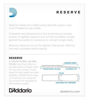 Hlavní obrázek Es klarinet RICO DBR1020 Reserve Eb Clarinet Reed 2.0 - 10 Box