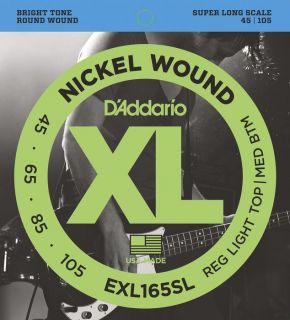 Hlavní obrázek Tvrdost .045 D'ADDARIO EXL165SL Super Long Scale - .045 - .105
