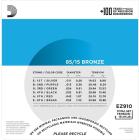 Galerijní obrázek č.1 Tvrdost .011 D'ADDARIO EZ910 80/15 Bronze Mid Light - .011 - .052