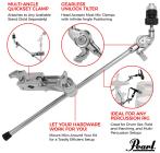 Galerijní obrázek č.3 Mikrofonní držáky na bicí PEARL MH-70A Uni-Lock Boom Microphone Holder w/Mount