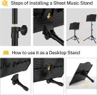 Galerijní obrázek č.2 Notové stojany DONNER DMS-1 Music Stand With Light - Black