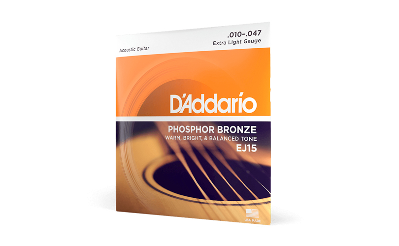 Struny pro akustickou kytaru D'ADDARIO EJ15 PHOSPHOR BRONZE EXTRA LIGHT Struny pro akustickou kytaru D'ADDARIO EJ15 PHOSPHOR BRONZE EXTRA LIGHT - .010 - .047