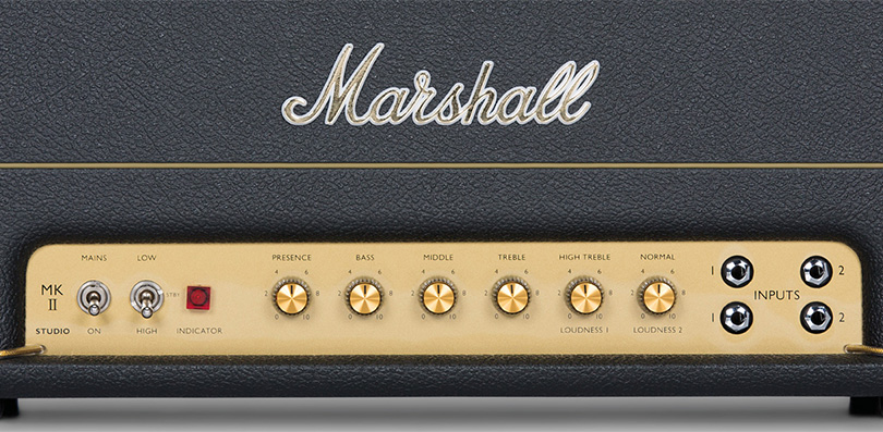 Lampový zesilovač MARSHALL SV20H Detail předního panelu zesilovače MARSHALL SV20H