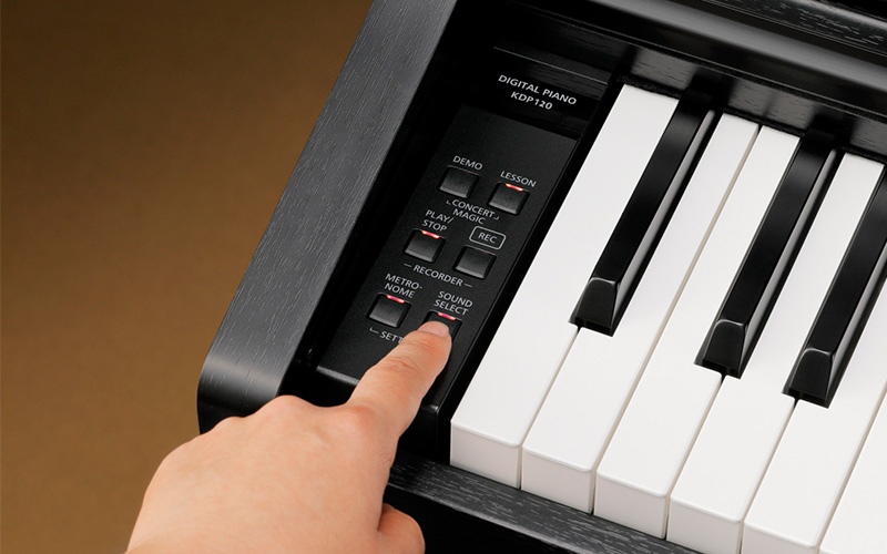 Digitální piano KAWAI KDP120 B Detail ovládání KAWAI KDP120 B