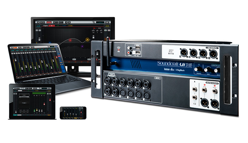 Digitální mixpult SOUNDCRAFT UI16 Digitální mixpult SOUNDCRAFT UI16 s kompatibilními zařízeními